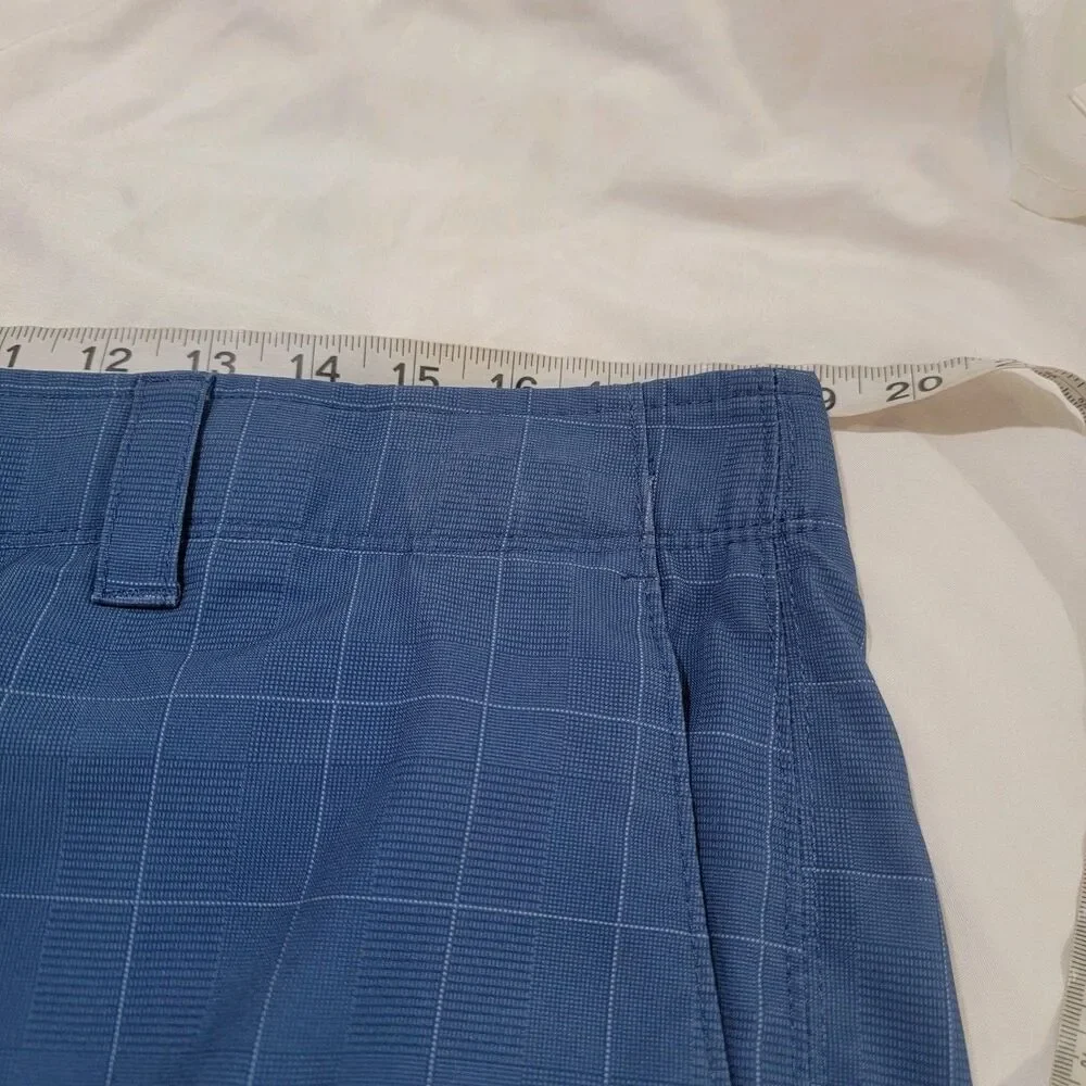 Callaway Mens Golf Shorts‎ Size 38 Blue Windowpane Plaid Dad